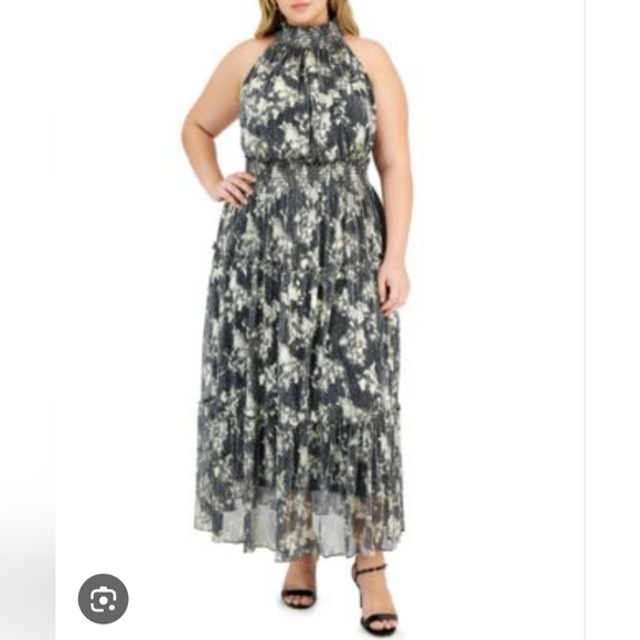 TAYLOR Elegant Floral Halter Dress NEW. - Picture 4 of 13